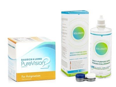 Bausch & Lomb PureVision 2 for Astigmatism (6 čoček) + Solunate Multi-Purpose 400 ml s pouzdrem