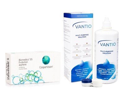 CooperVision Biomedics 55 Evolution (6 čoček) + Vantio Multi-Purpose 360 ml s pouzdrem