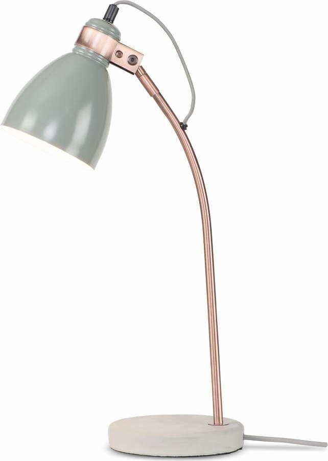 Šedá stolní lampa s kovovým stínidlem (výška 50 cm) Denver – it's about RoMi