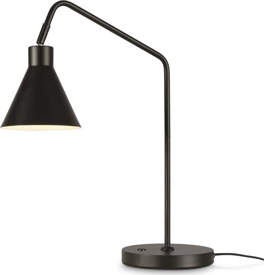 Černá stolní lampa s kovovým stínidlem (výška 55 cm) Lyon – it's about RoMi