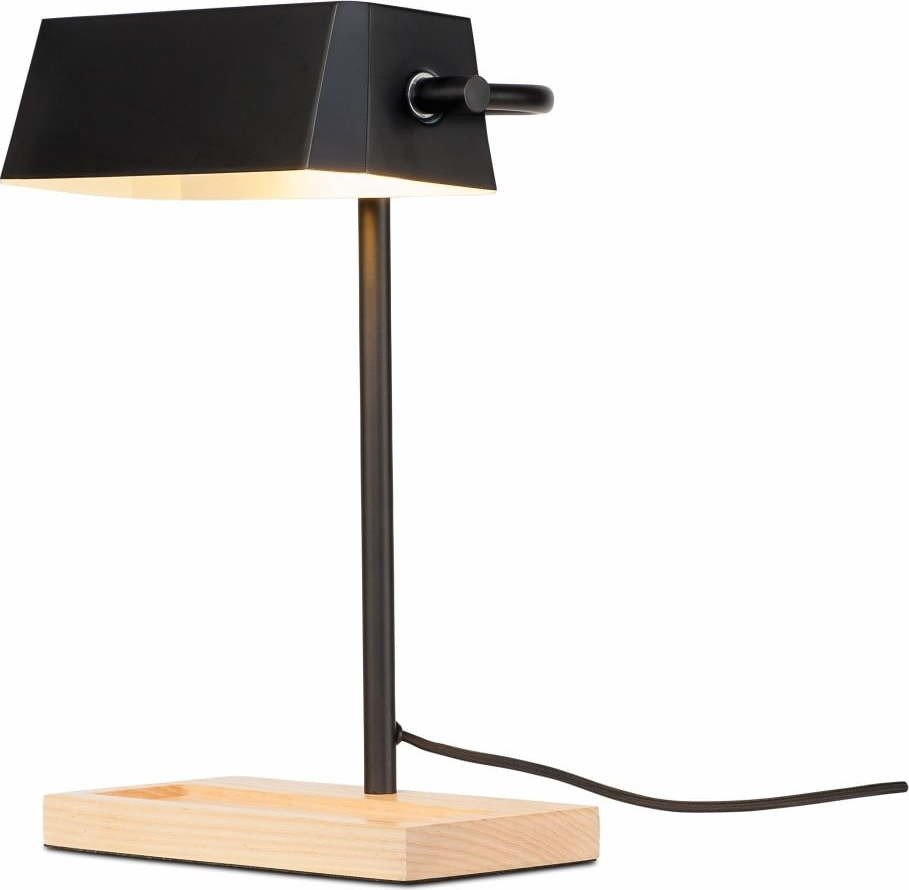 Stolní lampa s kovovým stínidlem v černo-přírodní barvě (výška 40 cm) Cambridge – it's about RoMi