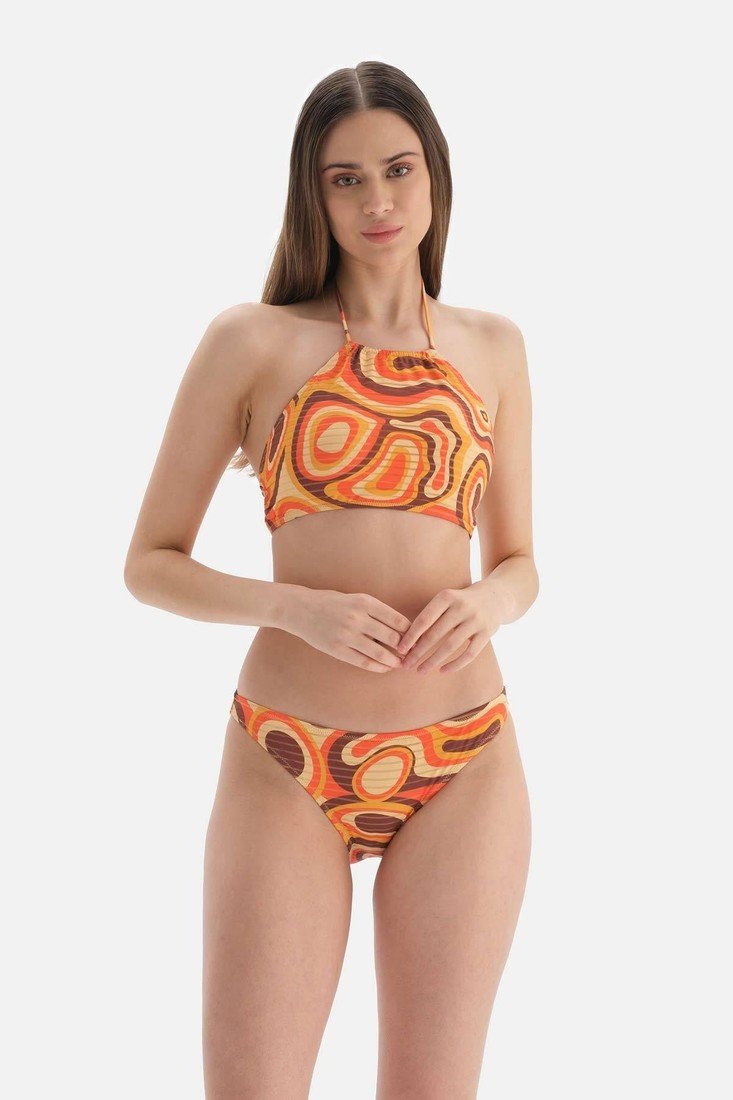 Dagi Bikini Top - Orange - Graphic