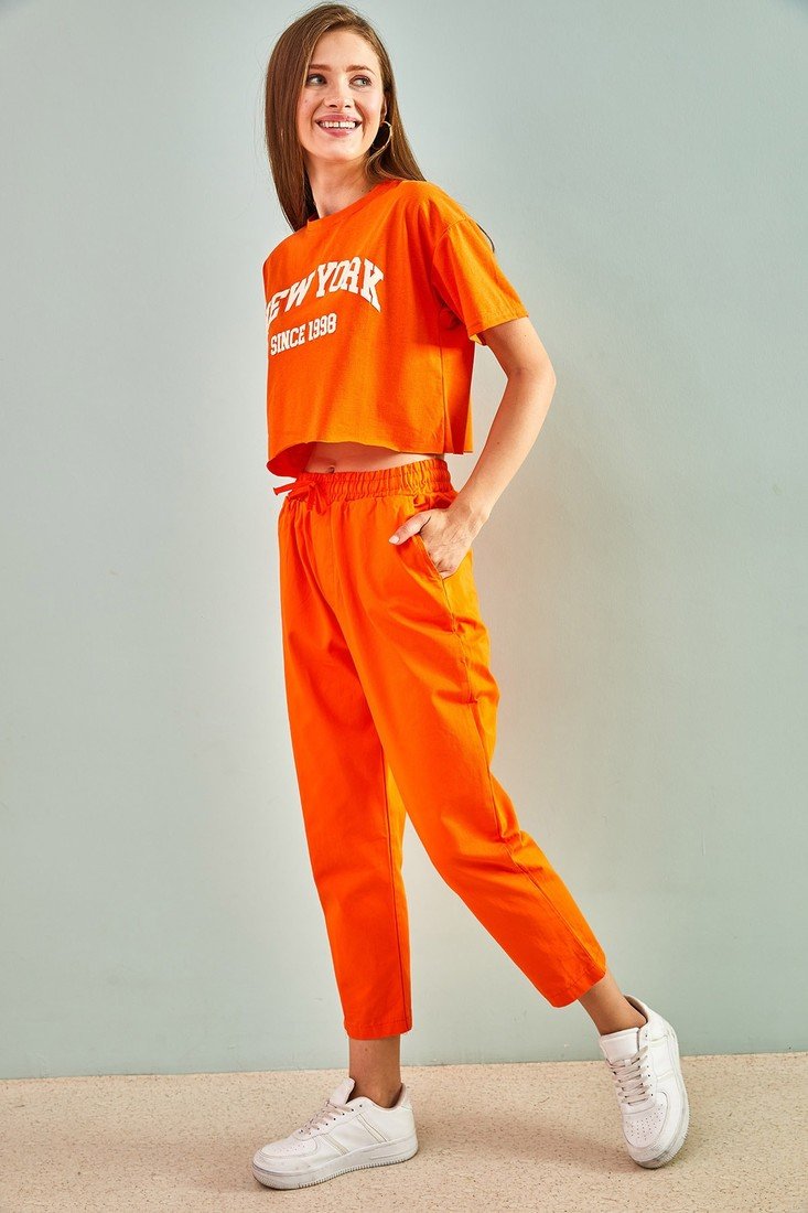 Bianco Lucci Pants - Orange - Joggers