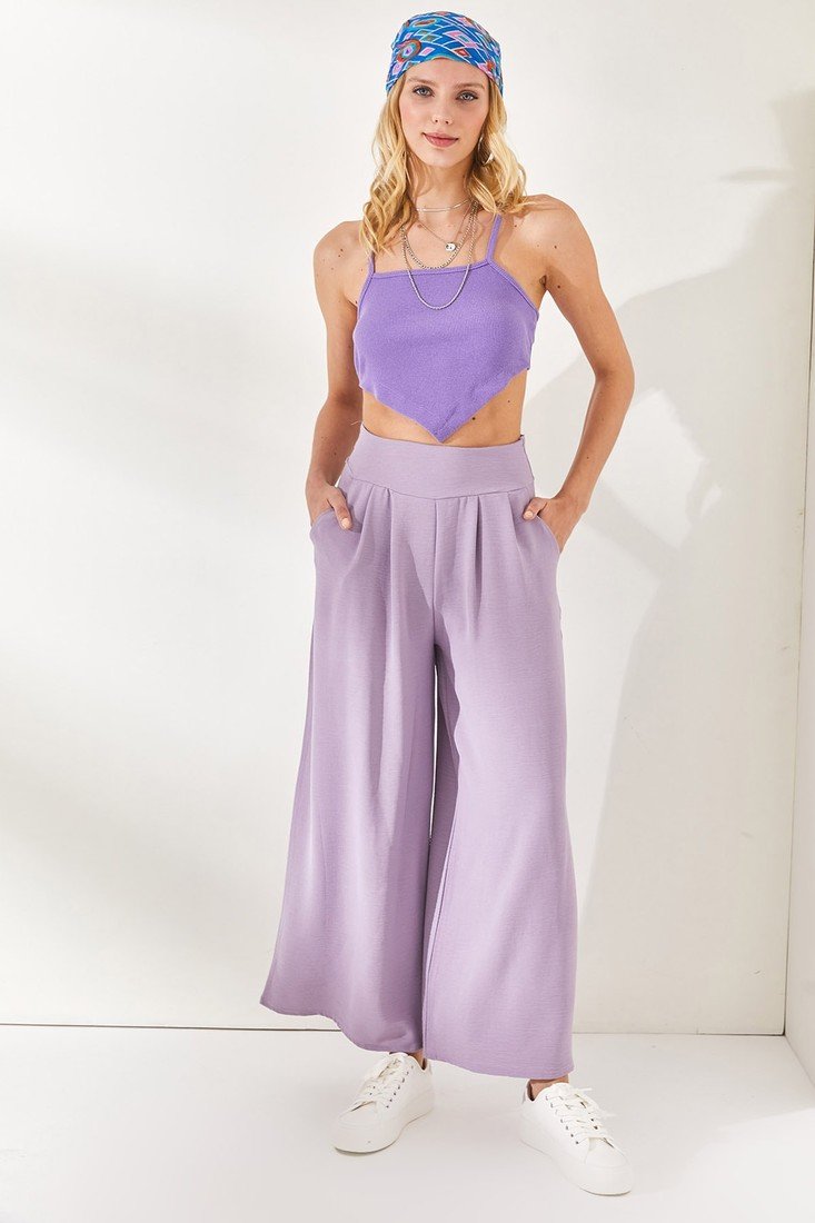 Olalook Pants - Purple - Wide leg