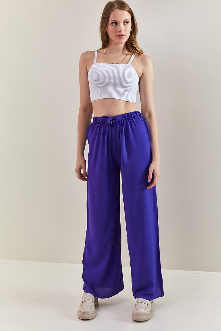 Bianco Lucci Pants - Purple - Wide leg