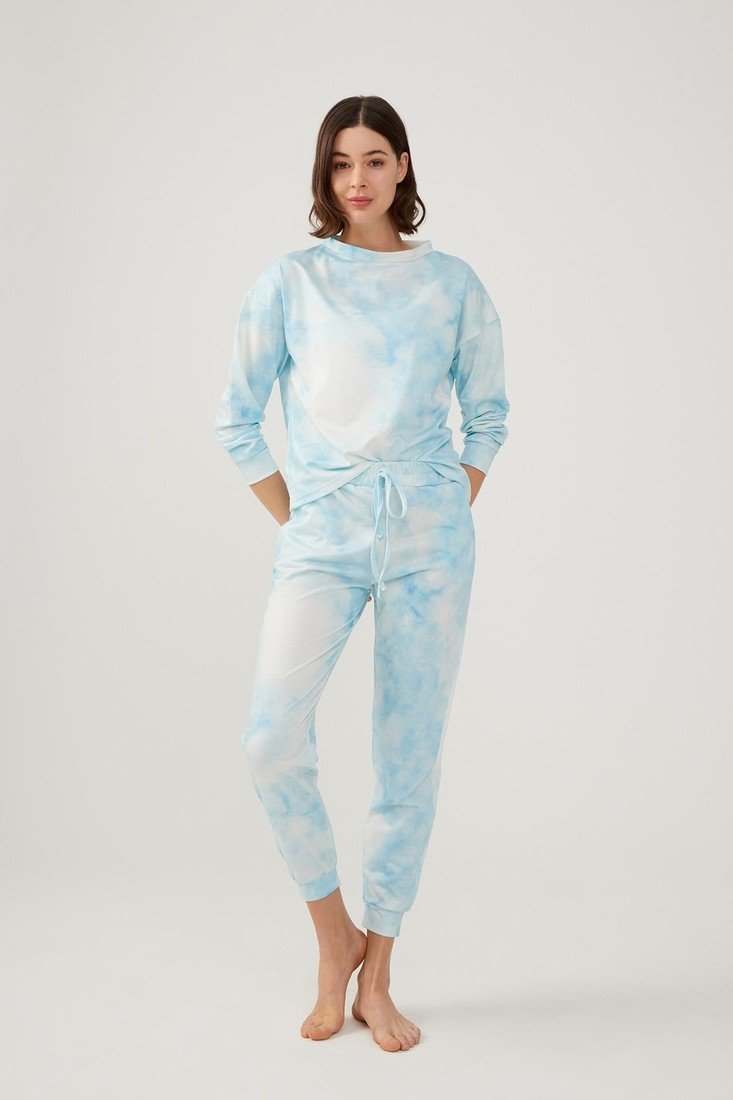 LOS OJOS Pajama Set - Blue - Batik print