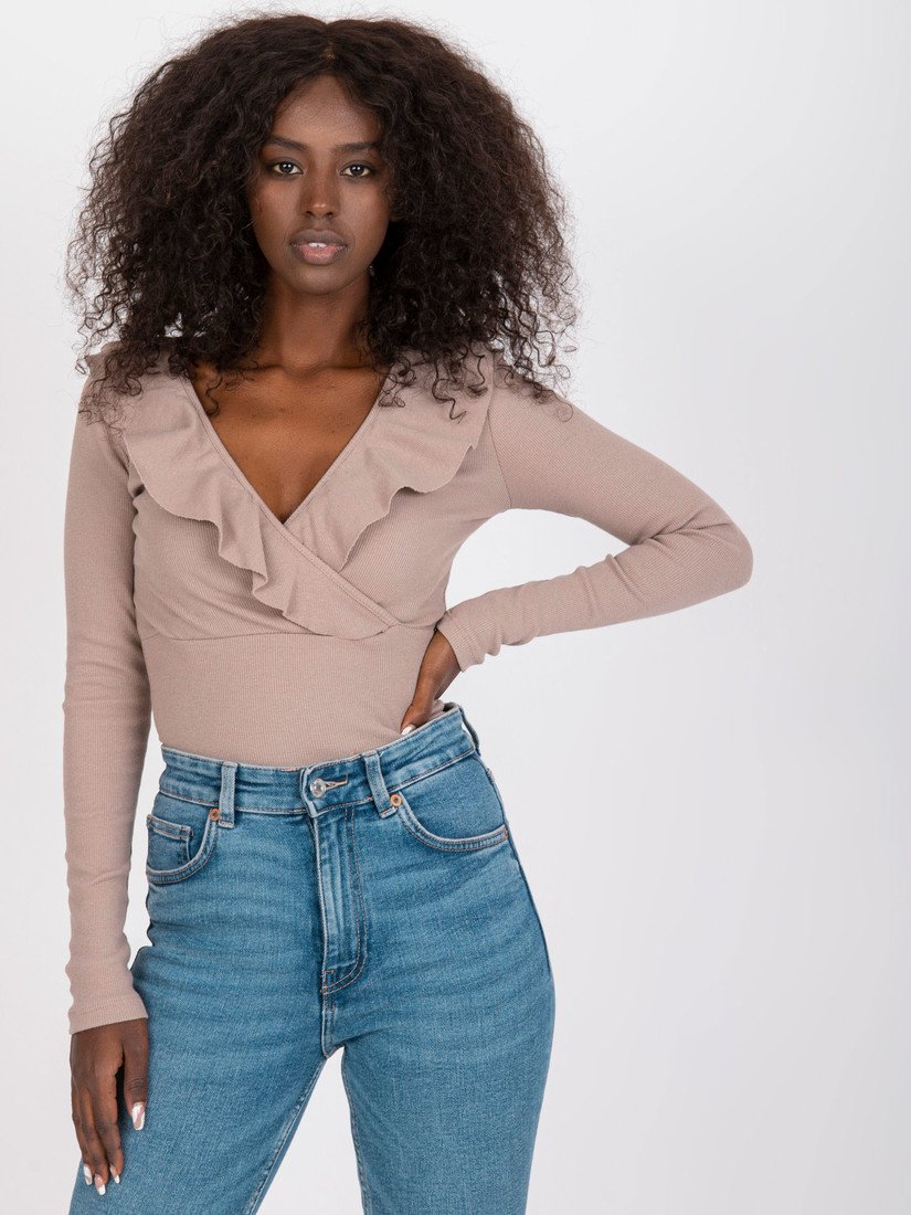 Dámské tričko s dlouhým rukávem Fashionhunters Rue Paris