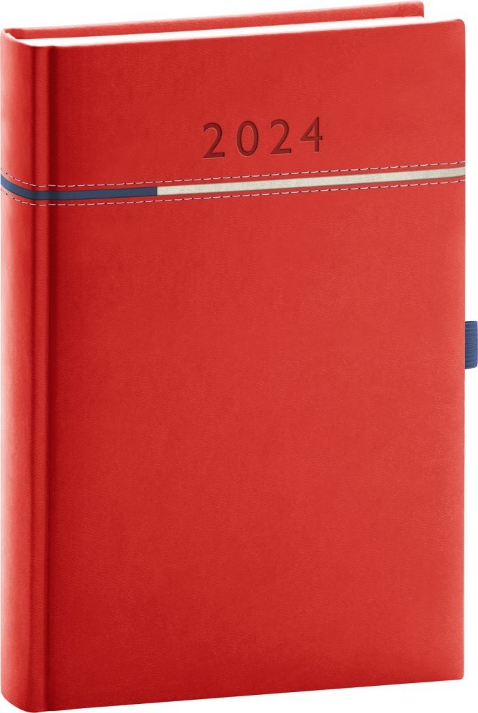 Diář 2024: Tomy  červenomodrý, denní, 15 × 21 cm