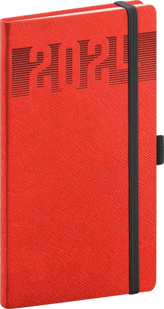 Kapesní diář Silhouette 2024, červený, 9 × 15,5 cm
