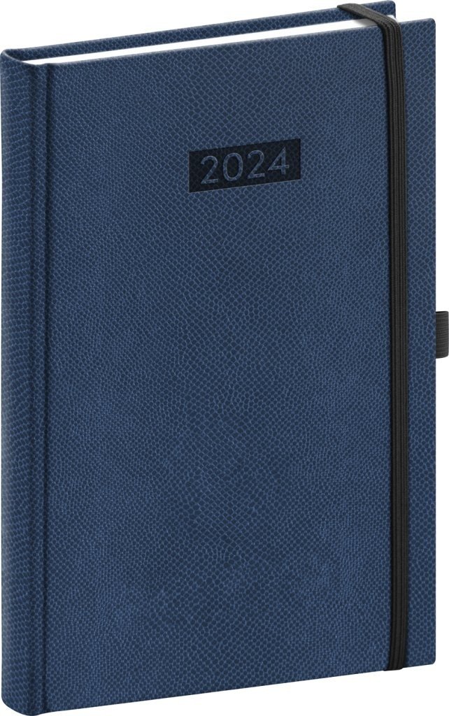 Diář 2024: Diario - modrý tmavě, denní, 15 × 21 cm