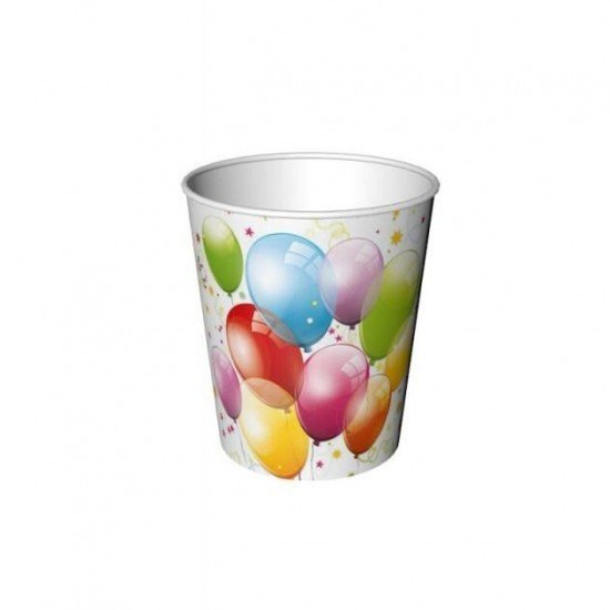 POL-MAK Papírový kelímek Daisy - Birthday Balloons - 0,25 l - 8 ks - 010001