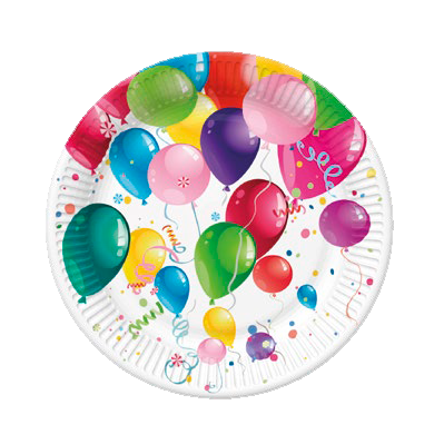 POL-MAK Papírový talíř malý - Party Balloons - 18 cm - 8 ks - TM01 OG 028601