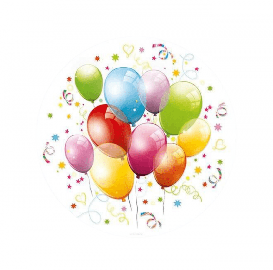 POL-MAK Papírový talíř malý - Birthday Balloons - 18 cm - 8 ks - TD01 OG 010001
