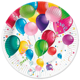 POL-MAK Papírový talíř velký - Party Balloons - 23 cm - 8 ks - TM02 CO 028601