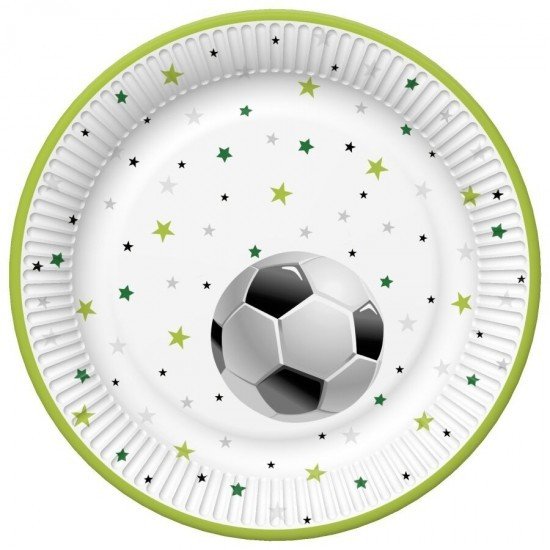 POL-MAK Papírový talíř velký - Football with Stars - 23 cm - 8 ks - TD02 OG 037201