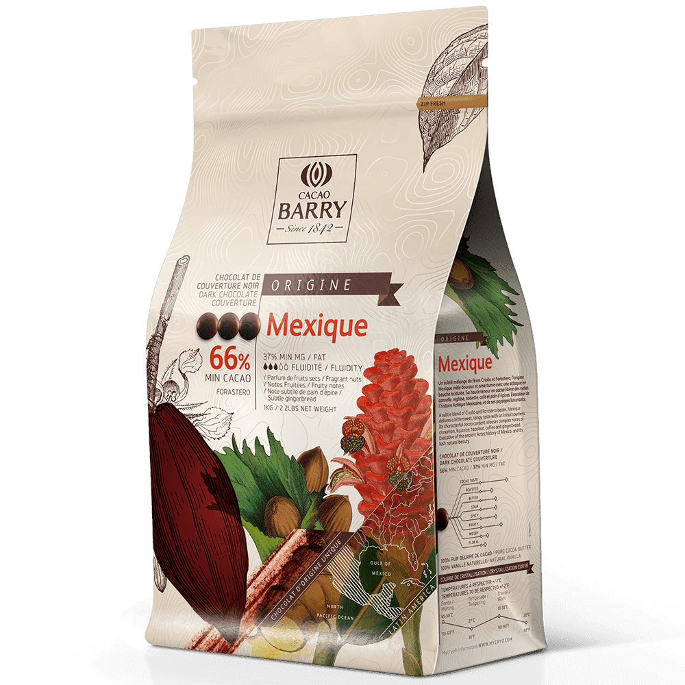 Cacao Barry Origin čokoláda MEXIQUE hořká 66% 1kg - Callebaut