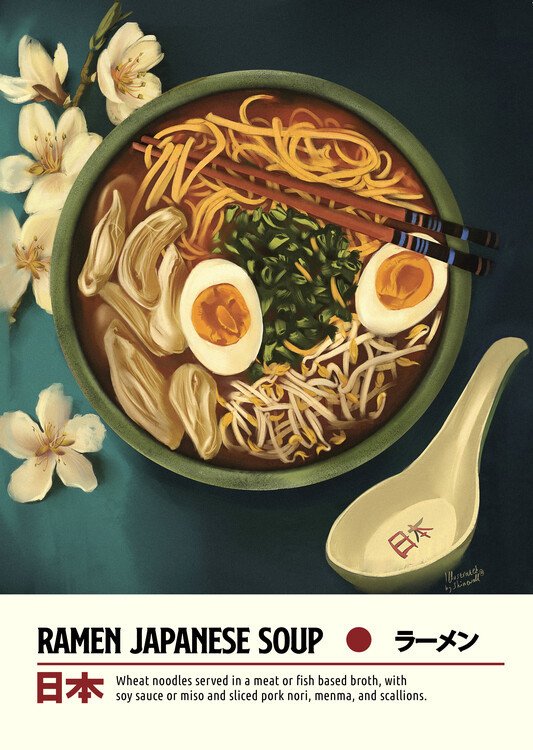 Dionisis Gemos Ilustrace Ramen, Dionisis Gemos, (30 x 40 cm)