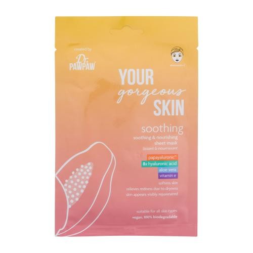 Dr. PAWPAW Your Gorgeous Skin Soothing Sheet Mask 25 ml zklidňující a vyživující plátýnková pleťová maska pro ženy