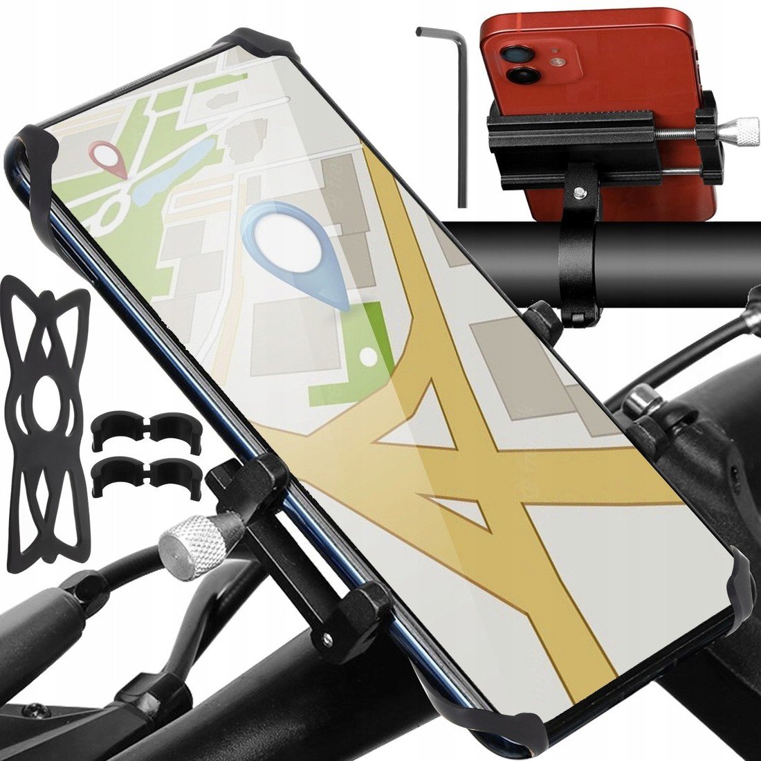 Držák mobilního telefonu na jízdní kolo, koloběžku, motorku, kočárek MAXY - BR8201
