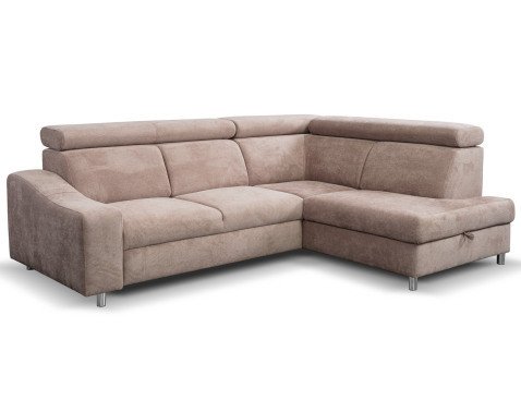 Rohová sedací souprava Brico, světle hnědá látka, pravý roh