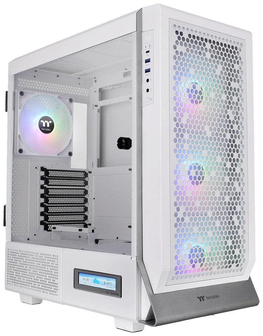 Thermaltake CA-1X5-00M6WN-00 midi tower herní pouzdro bílá 4 předinstalované LED ventilátory, boční okno