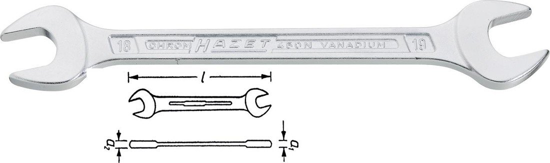 Hazet 450N-24X27  oboustranný plochý klíč  24 - 27 mm  DIN 3110, DIN ISO 10102