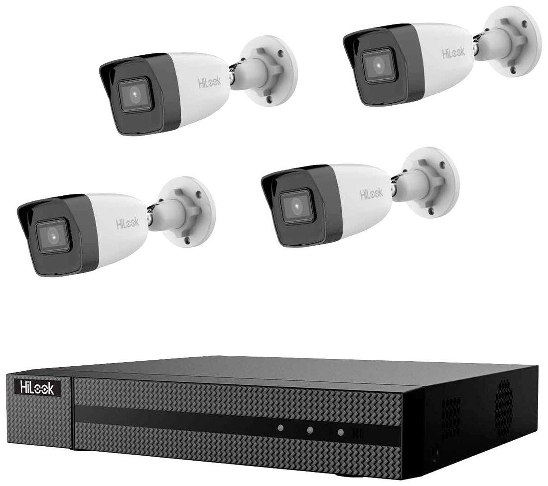 HiLook IK-4248BH-MH/P IK-4248BH-MH/P LAN IP-sada bezpečnostní kamery 4kanálový se 4 kamerami 3840 x 2160 Pixel