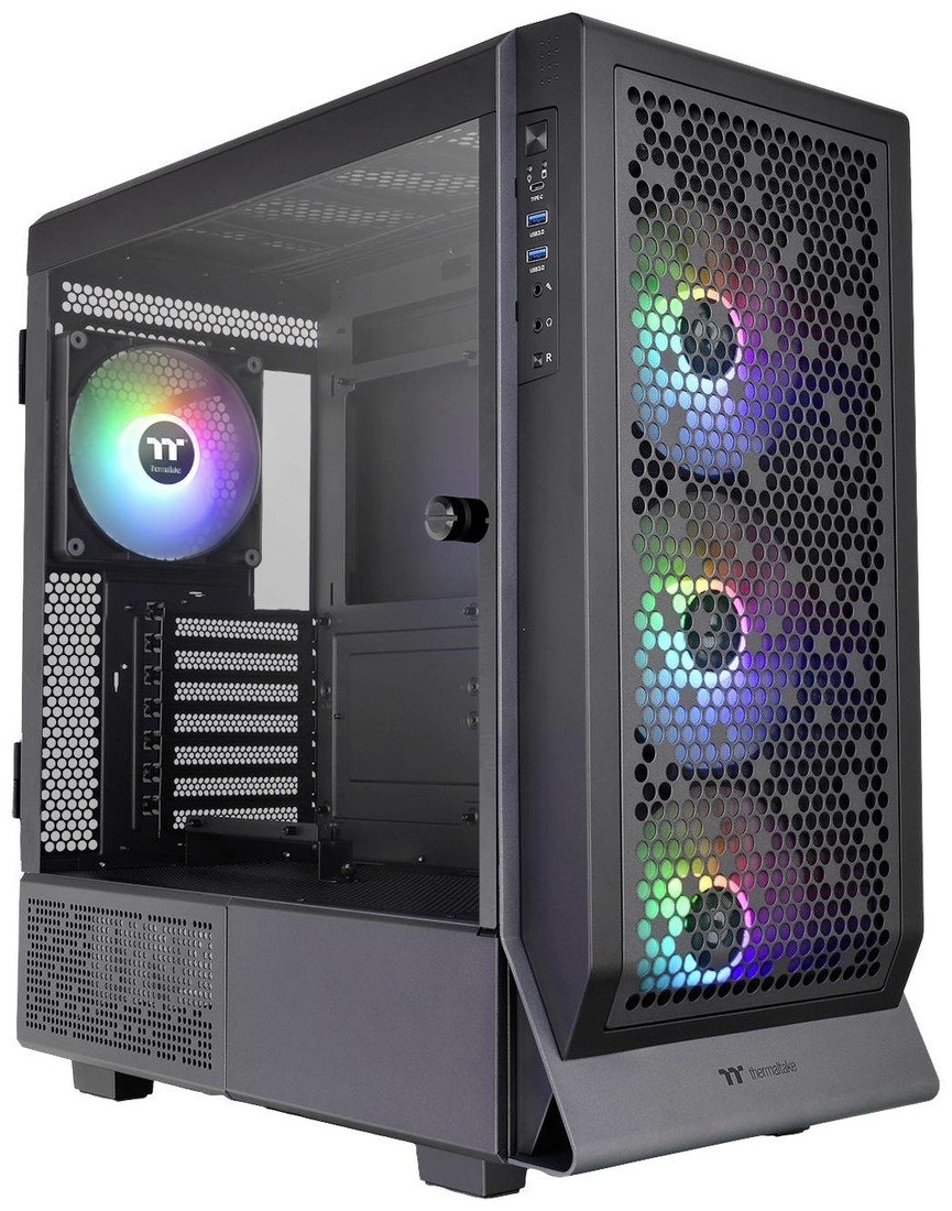 Thermaltake CA-1X5-00M1WN-00 midi tower herní pouzdro černá 4 předinstalované LED ventilátory, boční okno