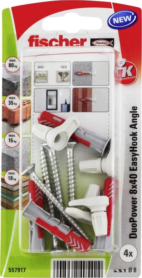 Fischer DuoPower 8x40 EasyHook Angle K (4) souprava hmoždinek 557917 1 sada