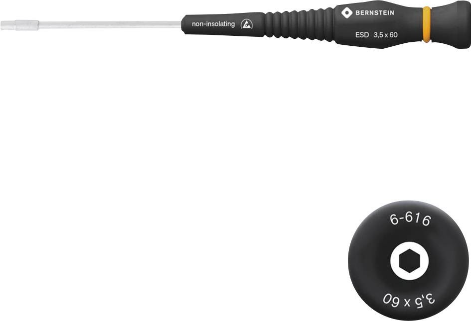 Bernstein Tools  ESD šroubovák s nástrčným klíčem Velikost klíče: 3.5 mm  Délka dříku: 60 mm
