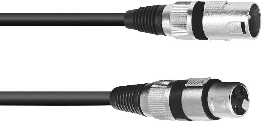 Omnitronic 3022045N XLR propojovací kabel [1x XLR zástrčka 3pólová - 1x XLR zásuvka 3pólová] 1.50 m černá