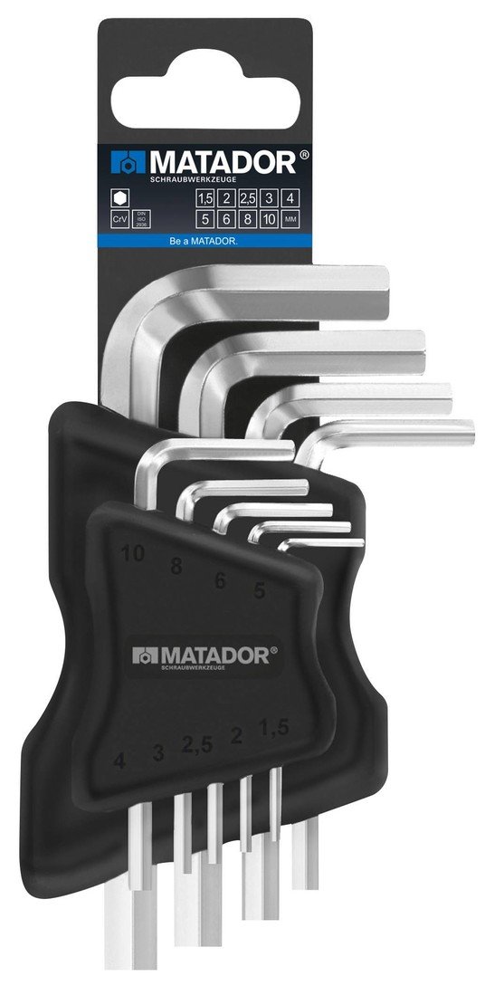 Matador Schraubwerkzeuge    04409091  inbus  klíč      1.5 mm, 2 mm, 2.5 mm, 3 mm, 4 mm, 5 mm, 6 mm, 8 mm, 10 mm