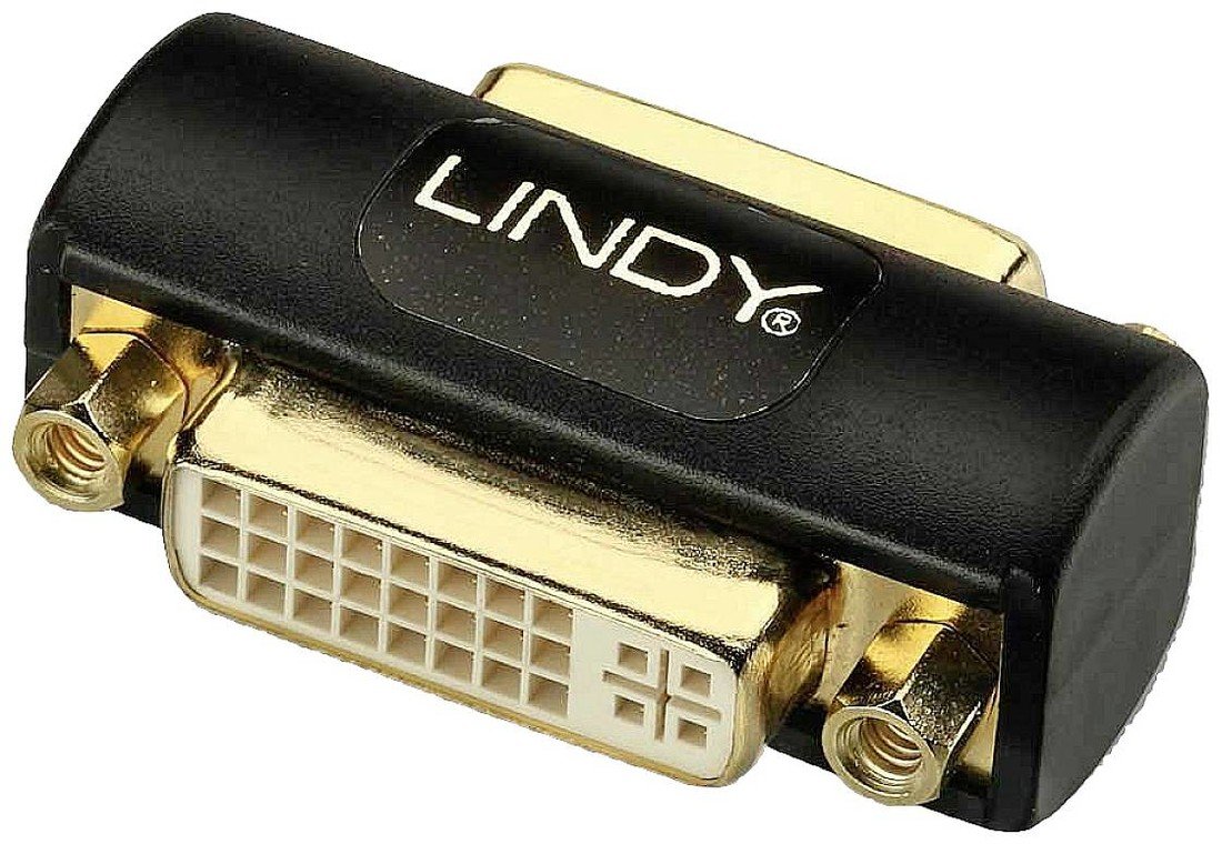 LINDY 41233 DVI adaptér [1x DVI zásuvka 24 plus 5pólová - 1x DVI zásuvka 24 plus 5pólová] černá