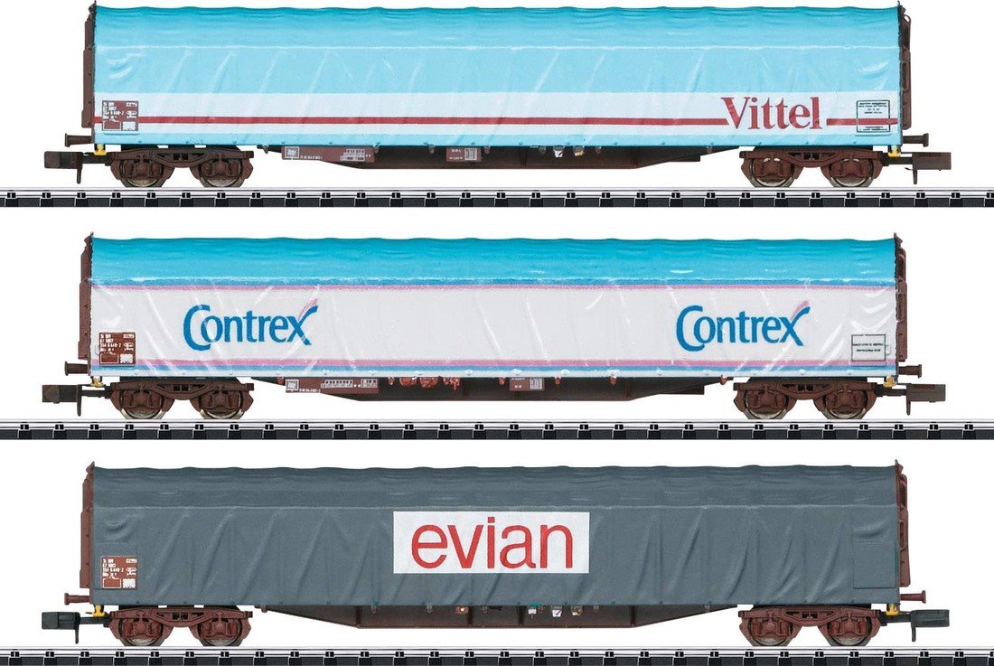 MiniTrix T15375 Sada 3dílných vagónů ve velikosti N „transport minerální vody“