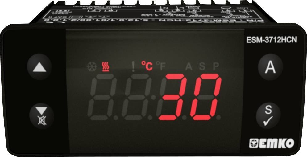 Emko ESM-3712-HCN.5.14.0.1/01.00/2.0.0.0 2bodový regulátor termostat Pt1000 -50 do 400 °C relé 16 A, relé 5 A (d x š x v) 65 x 76 x 35 mm