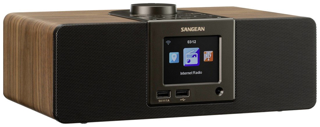 Sangean WFR-32 internetové stolní rádio internetové Bluetooth, AUX, USB, internetové rádio  vč. dálkového ovládání černá, dřevo
