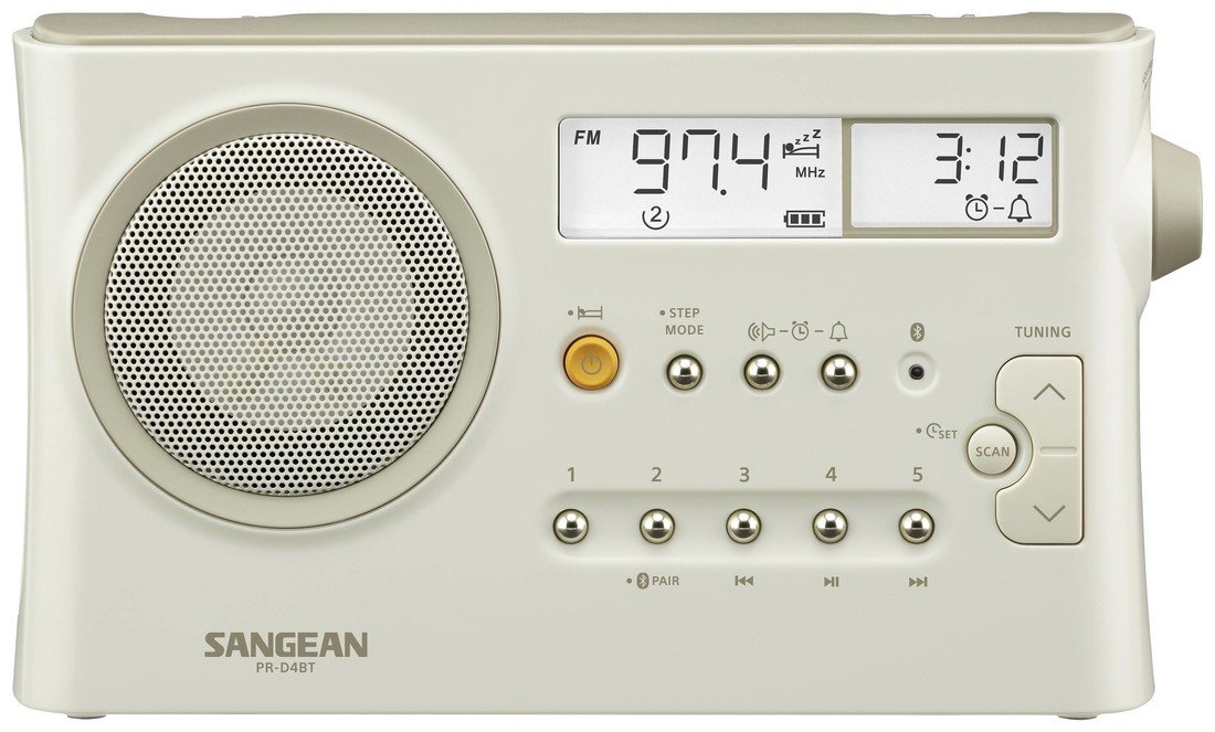 Sangean PR-D4 BT stolní rádio KV (AM), AM, DV (AM), FM Bluetooth   pastelová krémově bílá (mat)