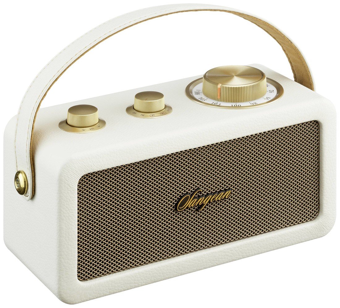 Sangean RA-101 Akumulátorové rádio FM Bluetooth, AUX  s akumulátorem Ivory , zlatá