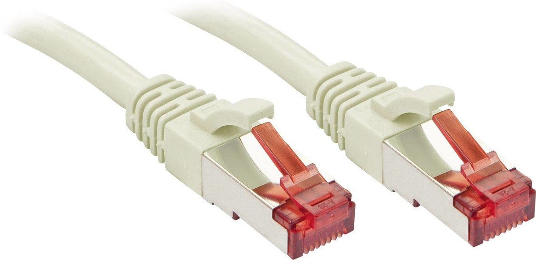 LINDY 47708 RJ45 síťové kabely, propojovací kabely CAT 6 S/FTP 10.00 m šedá s ochranou 1 ks