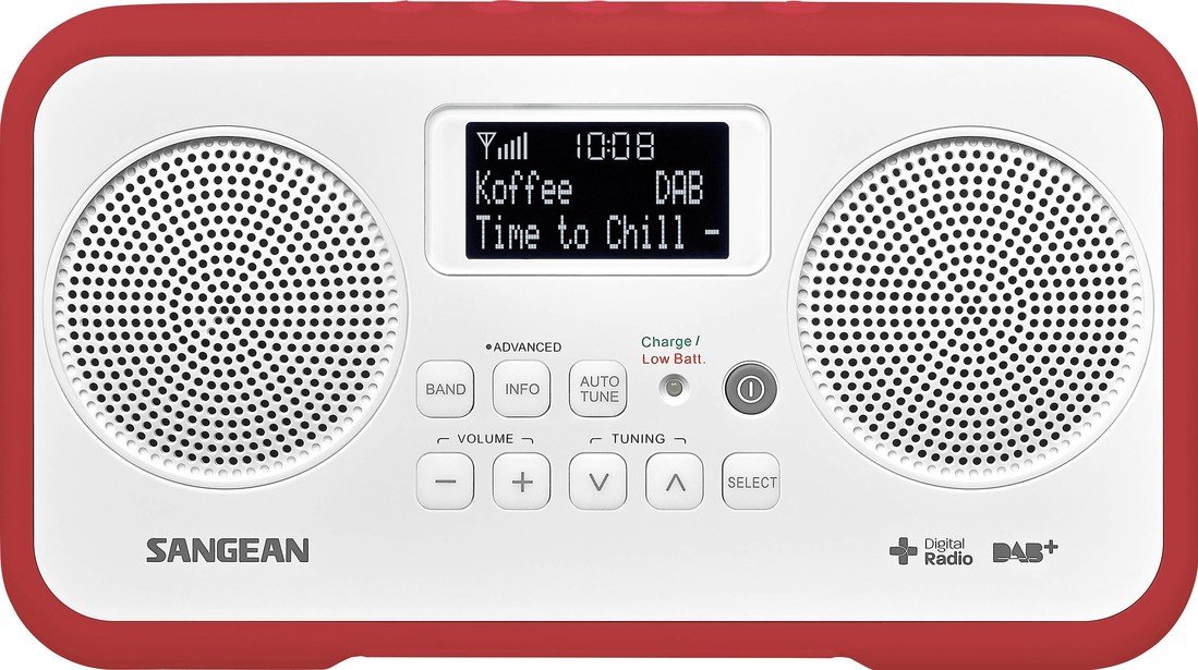 Sangean TRAVELLER 770 stolní rádio DAB plus , DAB, FM   zámek klávesnice červená