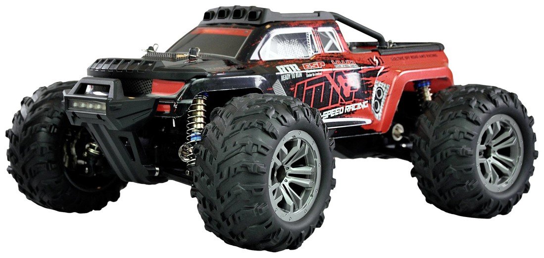 Amewi Daphoenodon červená komutátorový 1:12 RC model auta elektrický monster truck 4WD (4x4) RtR 2,4 GHz vč. akumulátorů a nabíječky , se světelným efektem