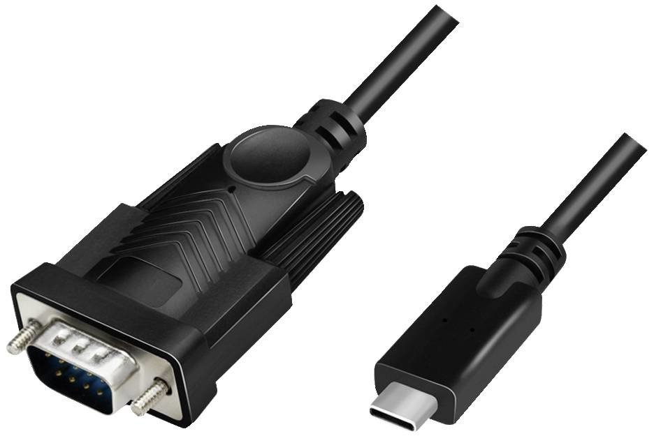 LogiLink sériový adaptér [1x USB 2.0 zástrčka C - 1x D-SUB zástrčka 9pólová] 1.2 m černá