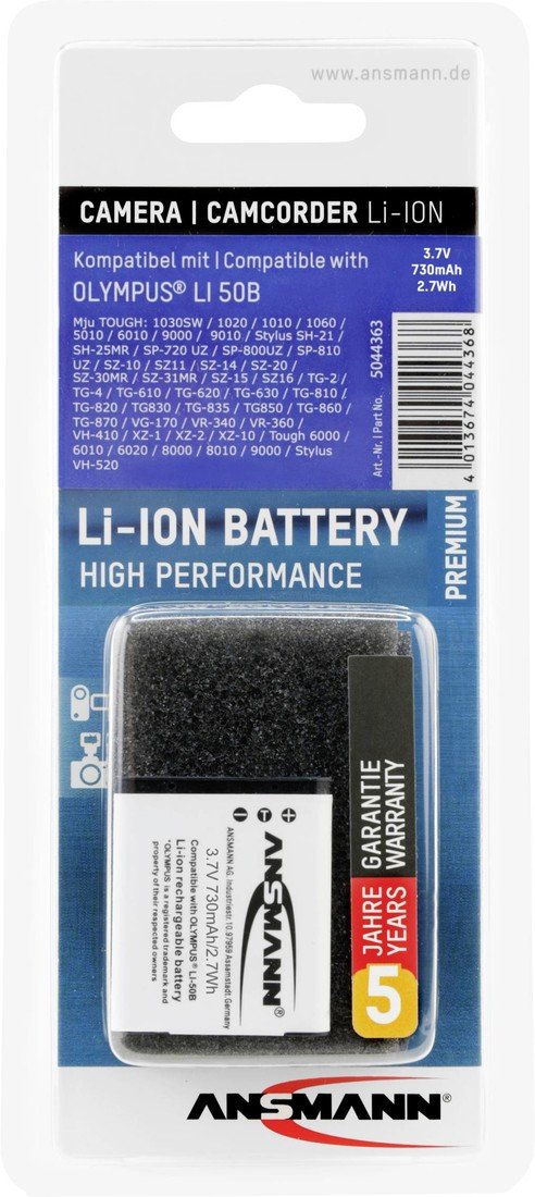 Ansmann LI-50B akumulátor do kamery Náhrada za orig. akumulátor LI-50B 3.7 V 730 mAh