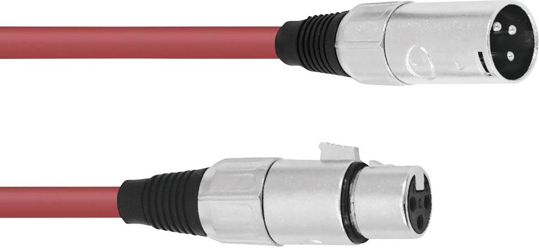 Omnitronic 30220905 XLR propojovací kabel [1x XLR zástrčka 3pólová - 1x XLR zásuvka 3pólová] 5.00 m červená