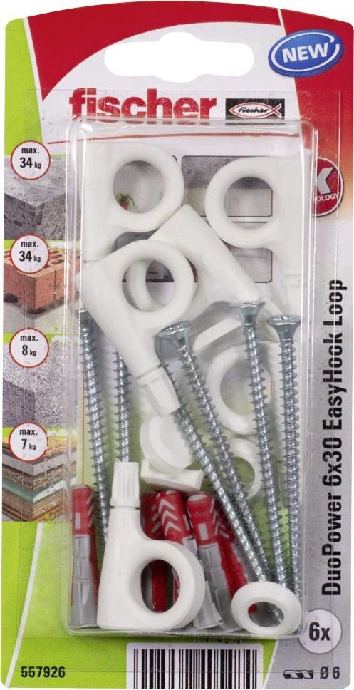 Fischer DuoPower 6x30 EasyHook Loop K (6) souprava hmoždinek 557926 1 sada
