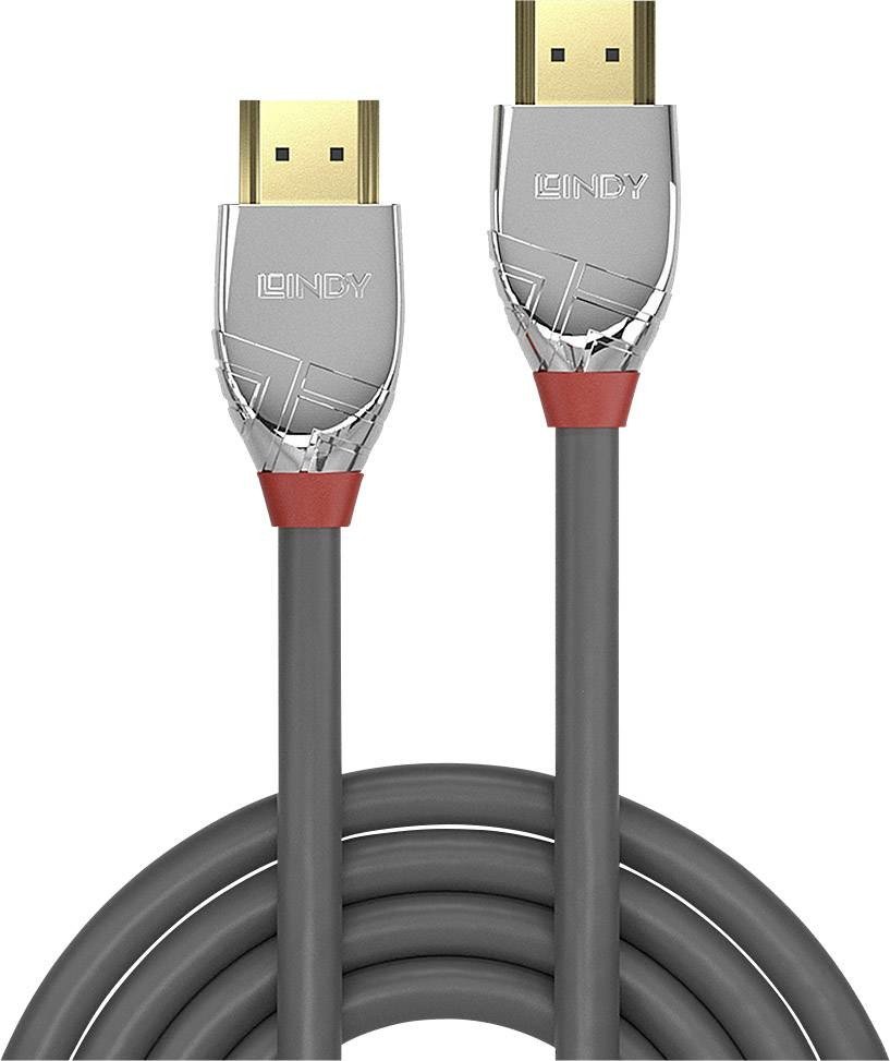 LINDY HDMI kabel Zástrčka HDMI-A, Zástrčka HDMI-A 0.50 m šedá 37870  HDMI kabel