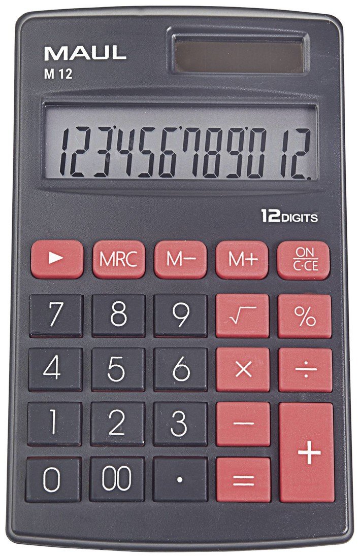 Maul M 12 kapesní kalkulačka černá Displej (počet míst): 12 na baterii, solární napájení
