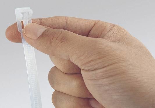 HellermannTyton 131-21419 REL140-PA66-NA stahovací pásky 150 mm 7.60 mm přírodní rozpojitelná, s pákovým uzávěrem 100 ks