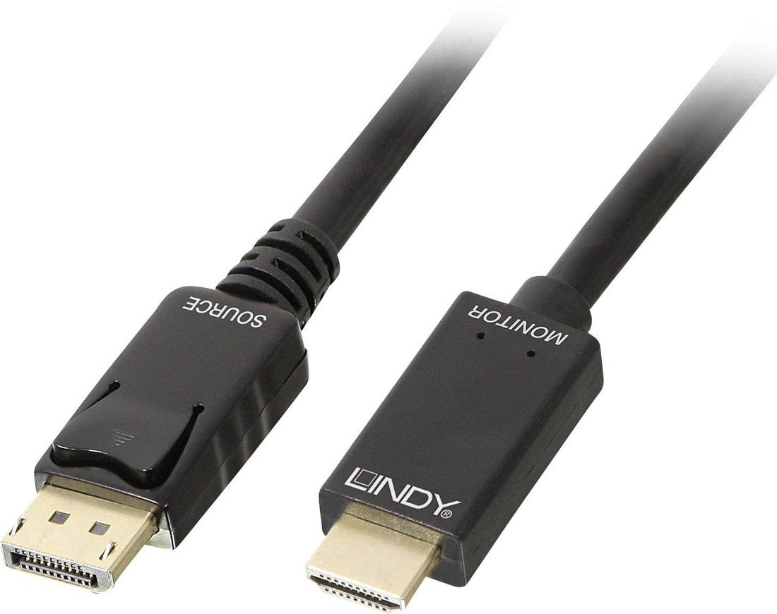 LINDY DisplayPort / HDMI kabelový adaptér Konektor DisplayPort, Zástrčka HDMI-A 0.50 m černá 36920  Kabel DisplayPort