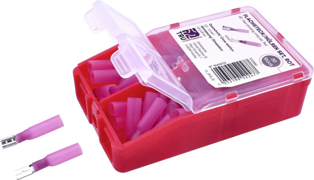 TRU COMPONENTS TC-6646688 krimpovací sada 0.50 mm² 1.50 mm² červená 60 ks
